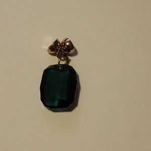 Maria Nicola Austrian Crystal Emerald Cushion Pendant w/Rose Gold Magnets